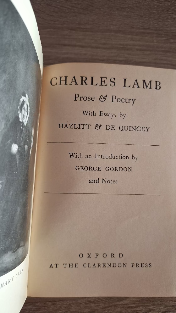 Charles Lamb - Prose & Poetry, with Essays by Hazlitt & De Quincey (hardcover) - εξώφυλλο βιβλίου 3