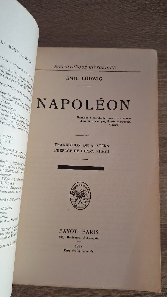 Emil Ludwig - Napoléon (Bibliothèque historique) - εξώφυλλο βιβλίου 3