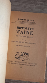 Hippolyte Taine, sa vie, son oeuvre, avec un expose de sa philosophie - εξώφυλλο βιβλίου 2