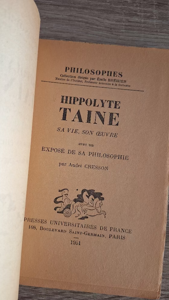 Hippolyte Taine, sa vie, son oeuvre, avec un expose de sa philosophie - εξώφυλλο βιβλίου 2