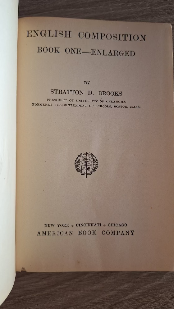 Stratton D. Brooks - English Composition: Book One (hardcover) - εξώφυλλο βιβλίου 6