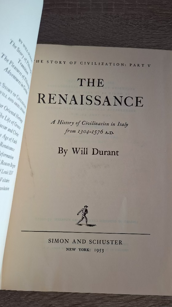Will Durant - The Renaissance: A History of Civilization in Italy from 1304–1576 A.D. - εξώφυλλο βιβλίου 3