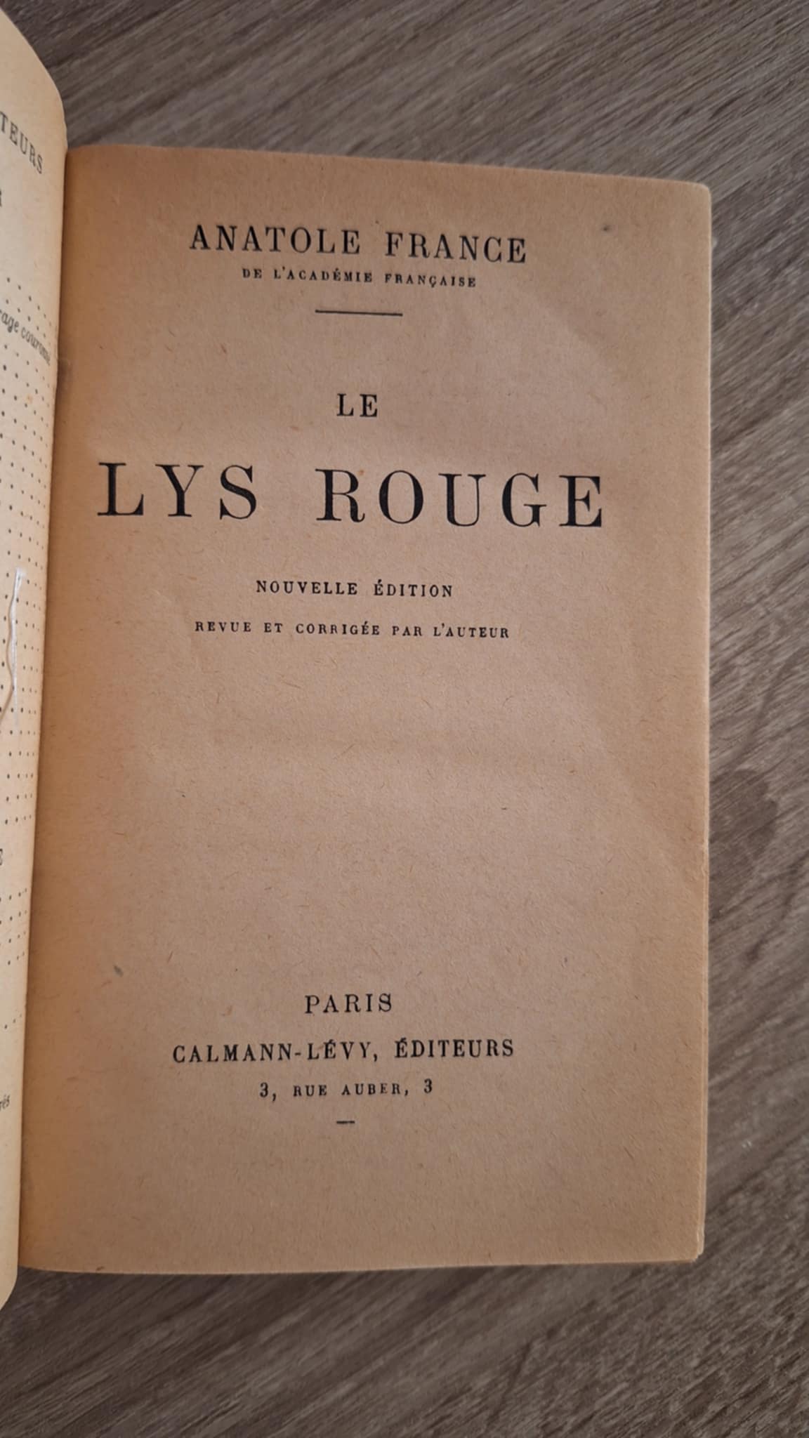Anatole France - Le lys rouge (Nouvelle édition revue et corrigée) - εξώφυλλο βιβλίου 3