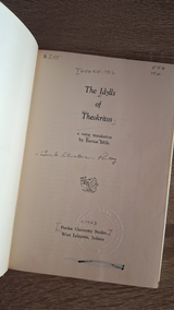 Barriss Mills - The Idylls of Theokritos (hardcover) - εξώφυλλο βιβλίου 2