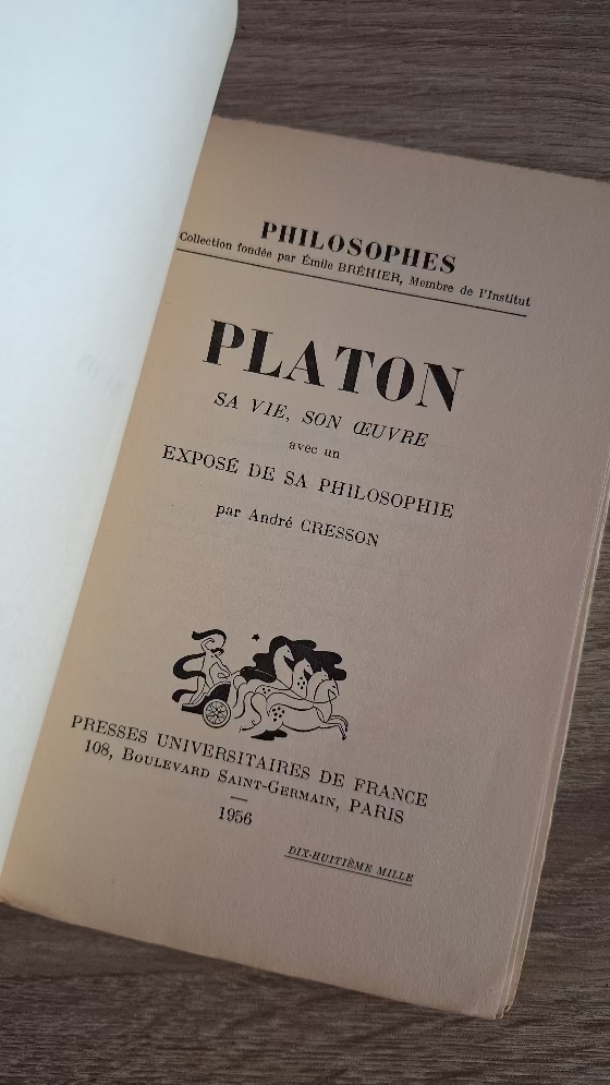 Collectif - Platon: Sa vie, son oeuvre avec un exposé de sa philosophie (Collection Philosophes) - εξώφυλλο βιβλίου 2