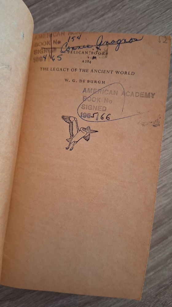 W.G. de Burgh - The legacy of the ancient world - εξώφυλλο βιβλίου 3