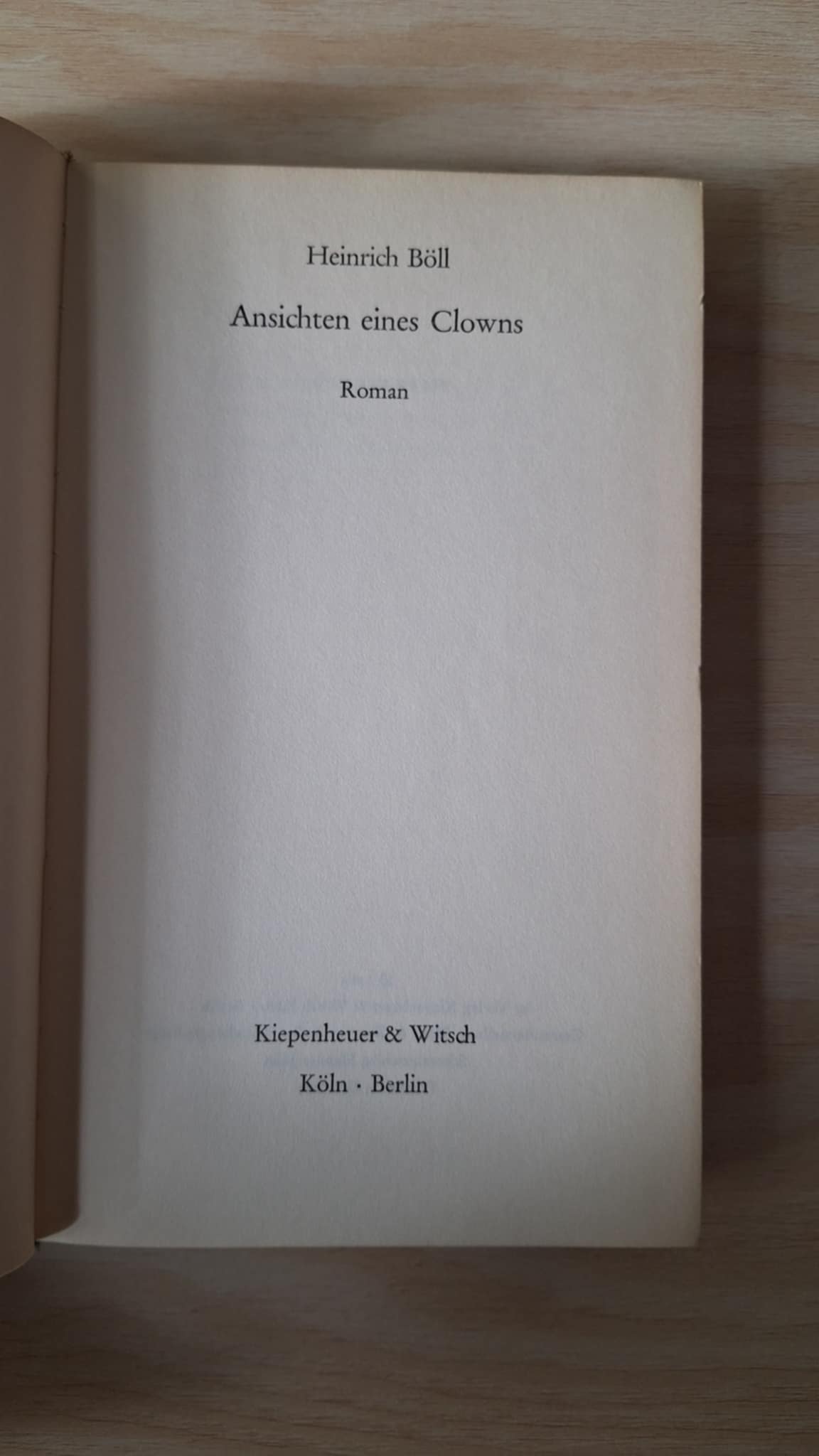 Heinrich Böll - Ansichten eines Clowns - εξώφυλλο βιβλίου 3