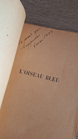 Maurice Maeterlinck - L'oiseau bleu: Féerie en six actes et douze tableaux (première édition, 1939) - εξώφυλλο βιβλίου 2