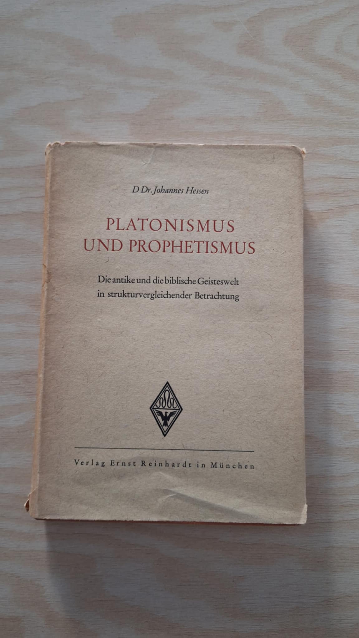 Johannes Hessen - Platonismus und Prophetismus - Εξώφυλλο βιβλίου  2