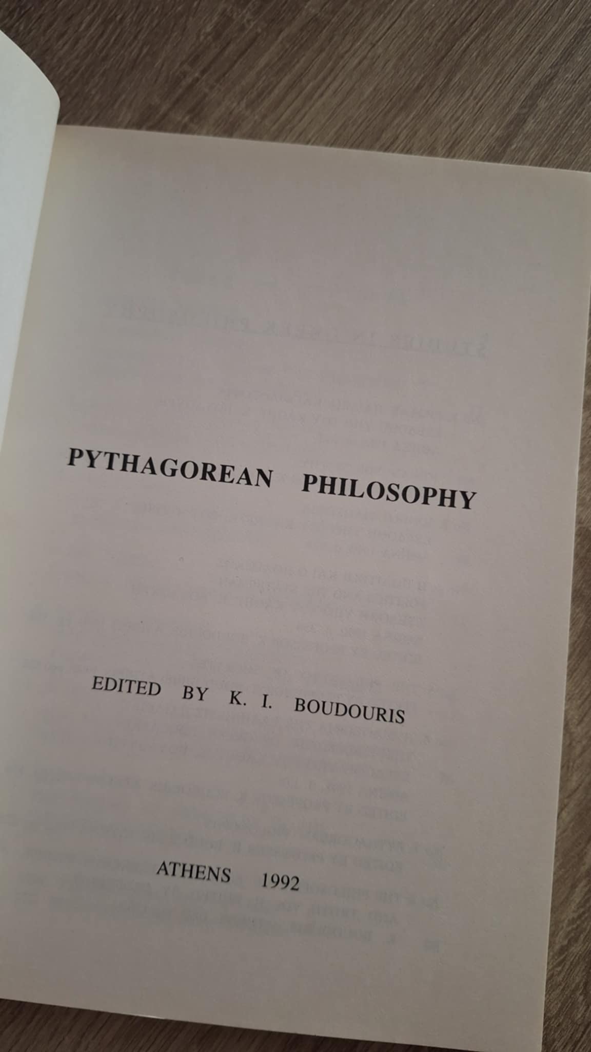 Συλλογικό - Pythagorean Philosophy (ed. K.I. Boudouris) - εξώφυλλο βιβλίου 2