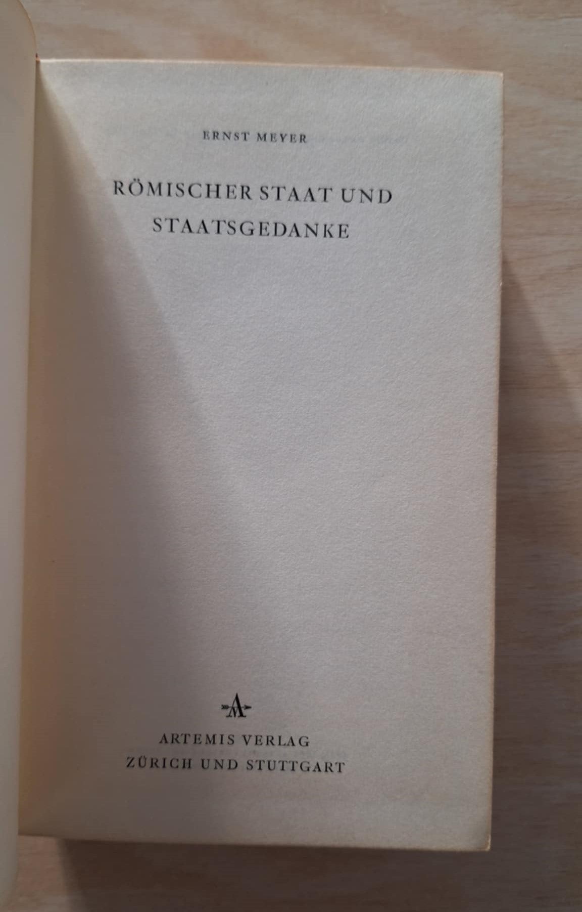 Ernst Meyer - Römischer Staat und Staatsgedanke - εξώφυλλο βιβλίου