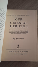 Will Durant - Our Oriental Heritage (The Story of Civilization, Part I) εξώφυλλο βιβλίου 2